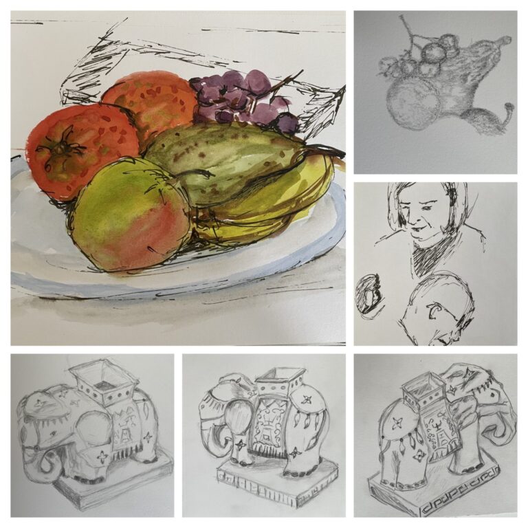 Still life sketching at Mikes, 4th March 2025